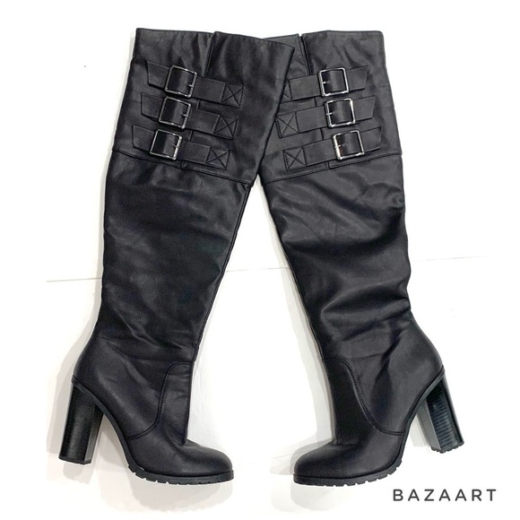 Leila Stone Knee Heigh boasts buckle Boots Sz: 7 - Picture 7 of 10